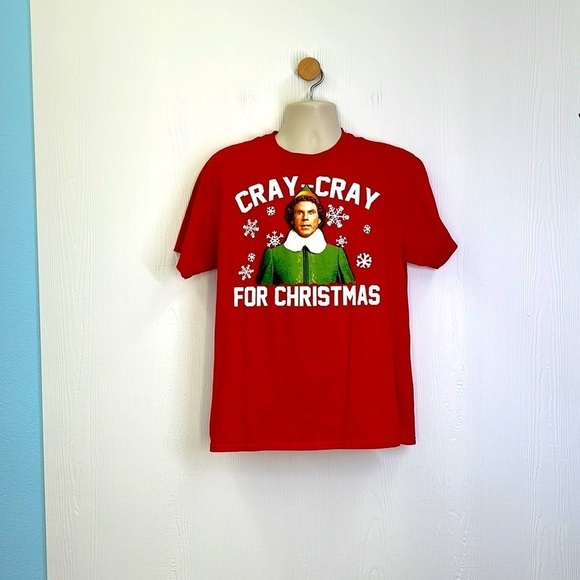 Elf - Cray - Cray For Christmas Will Farrell Graphic T Shirt Size Large - Picture 1 of 8
